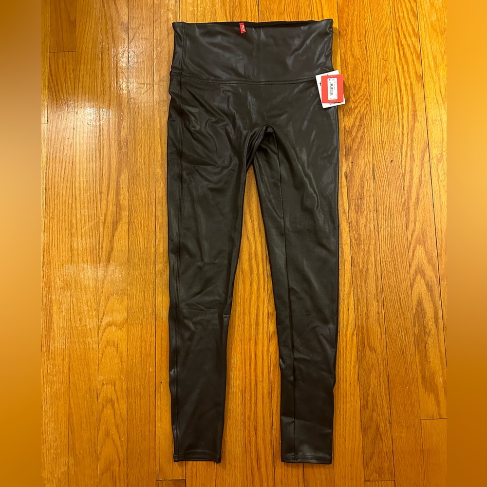 Spanx Faux Leather Leggings - Black. New w/ tags. Size large.